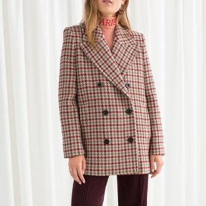 & Other Stories Houndstooth Coat Sz 8
